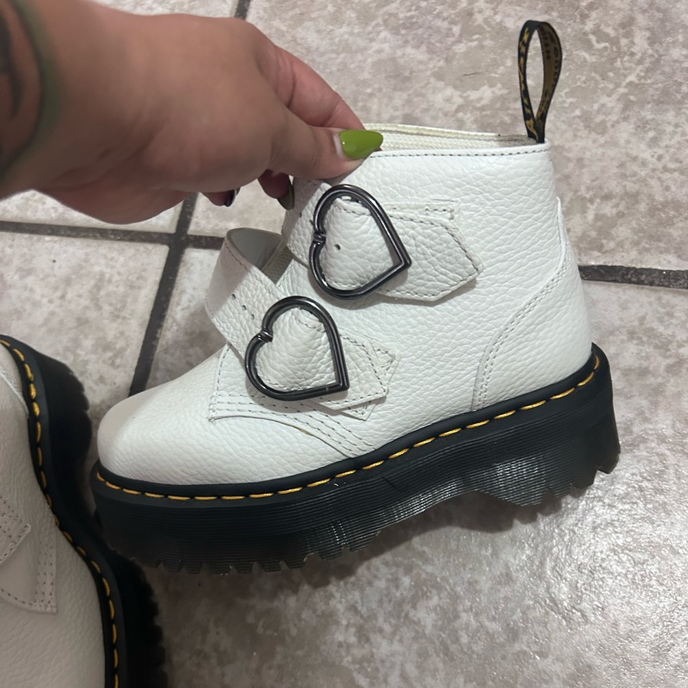 Dr. Martens Devon Heart White Boots